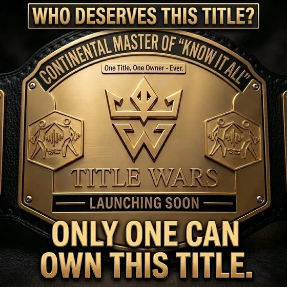Continental Master of Know It All championship belt
